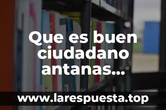 Que es buen ciudadano antanas mockus