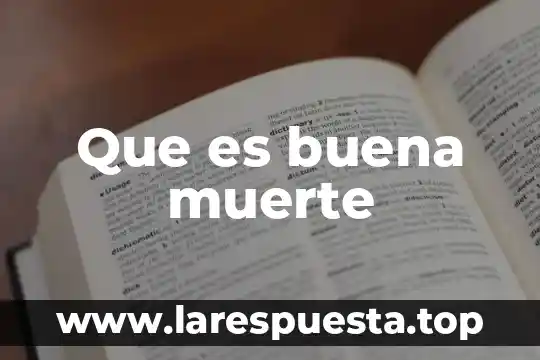 Que es vida desde la muerte 8 Que es buena muerte