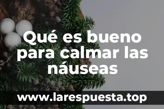 Qué es bueno para calmar las náuseas