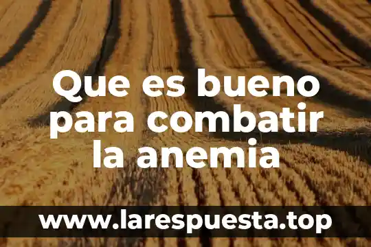 Qué es una anemia en niños 8 Que es bueno para combatir la anemia