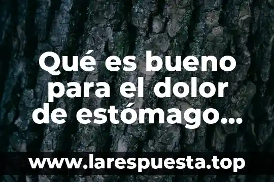 Qué es bueno para el dolor de estómago sin diarrea