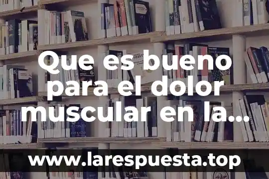 Que es bueno para el dolor muscular en la espalda