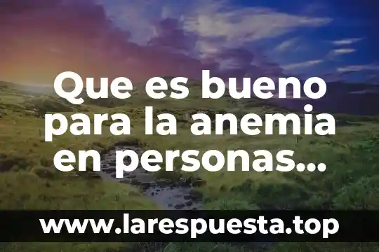Qué es una anemia en niños 5 Que es bueno para la anemia en personas mayores