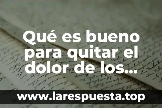 Qué es bueno para quitar el dolor de los tendones