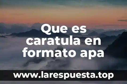 Que es una caratula de documentos 5 Que es caratula en formato apa