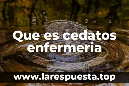 Que es cedatos enfermeria