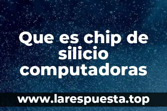 Que es chip de silicio computadoras