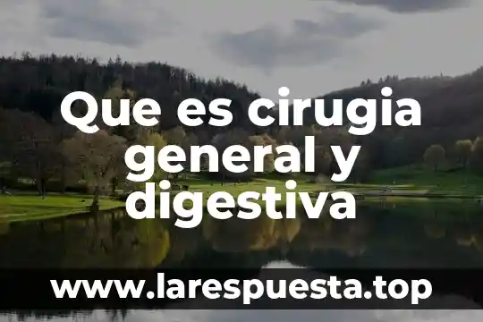 Que es una cirugia programada 7 Que es cirugia general y digestiva