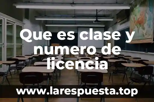 Que es clase y numero de licencia