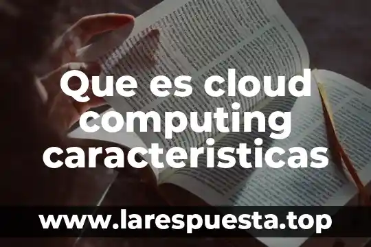 Que es cloud computing caracteristicas