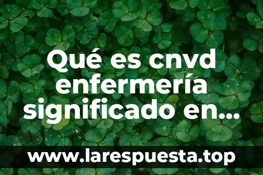 Qué es cnvd enfermería significado en español