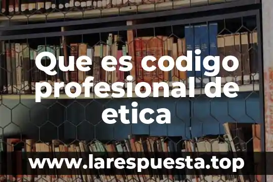 Que es codigo profesional de etica
