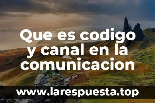 Que es codigo y canal en la comunicacion
