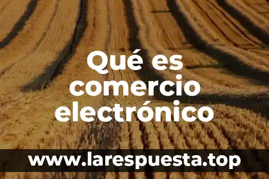 Qué es comercio electrónico