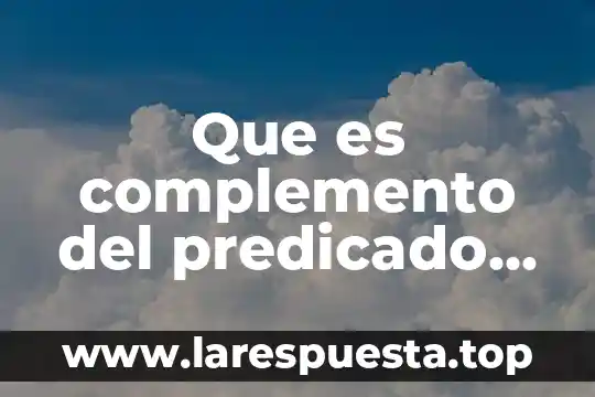 Que es complemento del predicado ejemplos