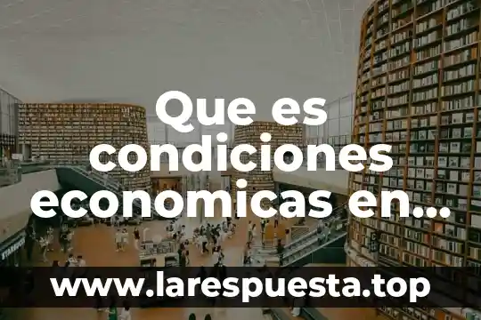 Que es licenciaturas economicas 8 Que es condiciones economicas en calidad de vida