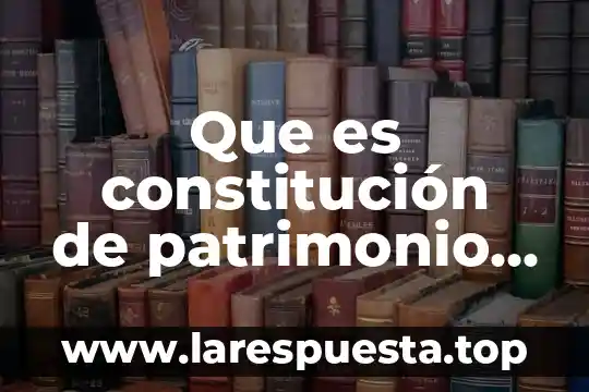 Que es constitución de patrimonio familiar