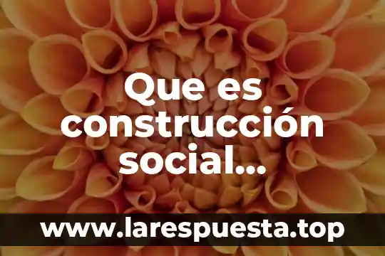 Que es construcción social definicion