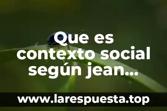 Que es contexto social según jean piaget