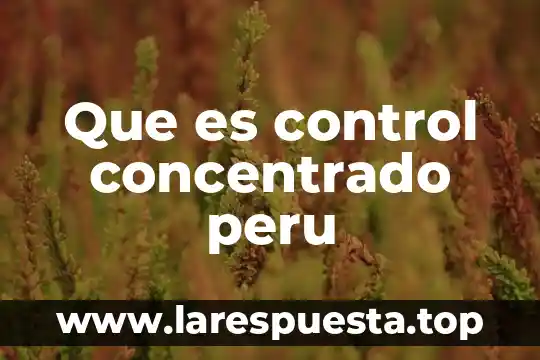 Para que es buena la concentrado de jamaica 4 Que es control concentrado peru