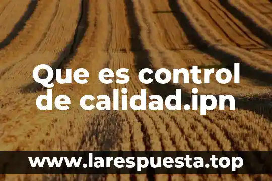 Que es auxiliar de control vehicular 4 Que es control de calidad.ipn