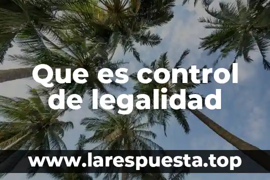 Que es control de legalidad