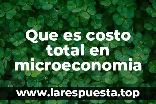Que es calidad total articulos 8 Que es costo total en microeconomia