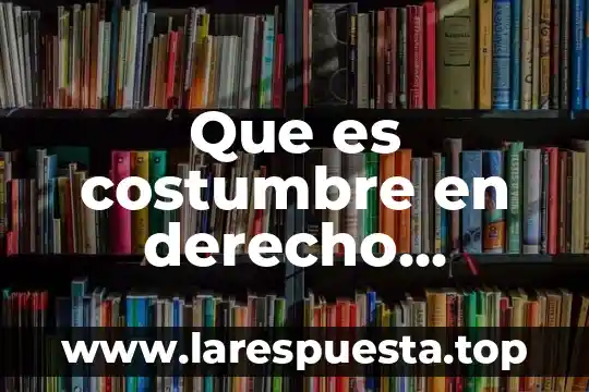 Que es costumbre en derecho mercantil