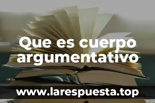 Que es cuerpo argumentativo