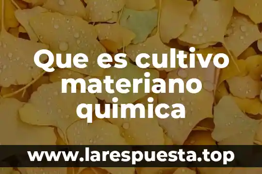 Que es cultivo primario de celulas 3 Que es cultivo materiano quimica