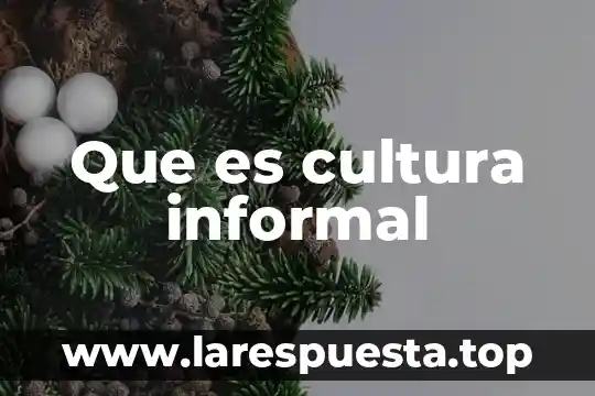 Que es cultura informal