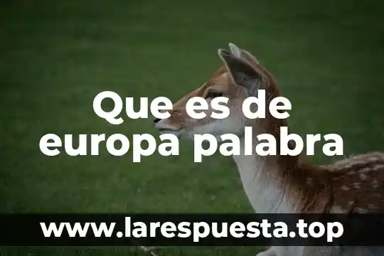 Que es de europa palabra