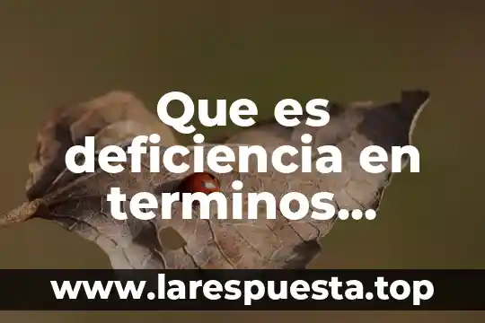 Que es deficiencia en terminos empresariaes segun autores