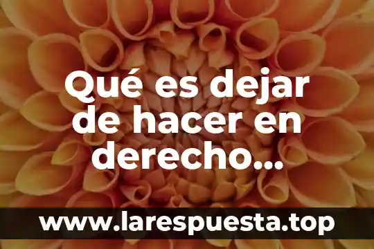 Concepto de que es el derecho romano 3 Qué es dejar de hacer en derecho romano