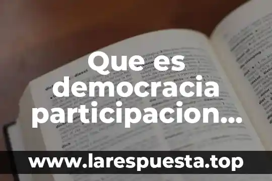 Que es democracia participacion ciudadana y bien comun