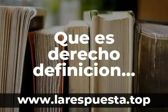 Que es derecho definicion juridica