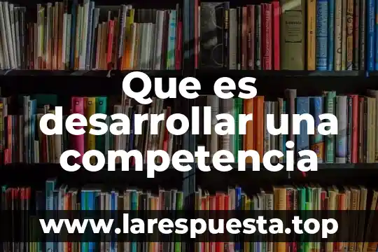 Que es la competencia administrativa generica 3 Que es desarrollar una competencia