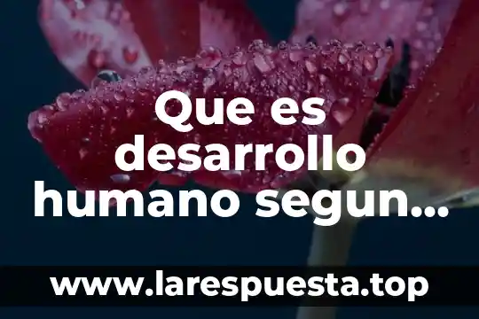 Que es desarrollo humano segun amartya sen