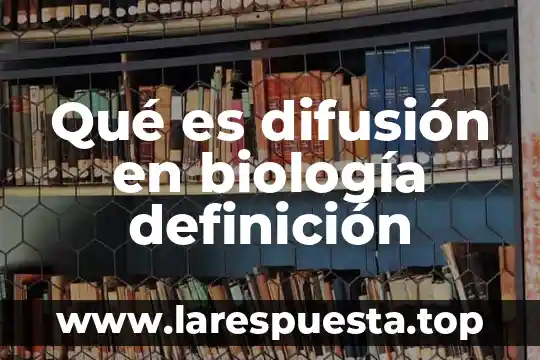 Qué es difusión en biología definición