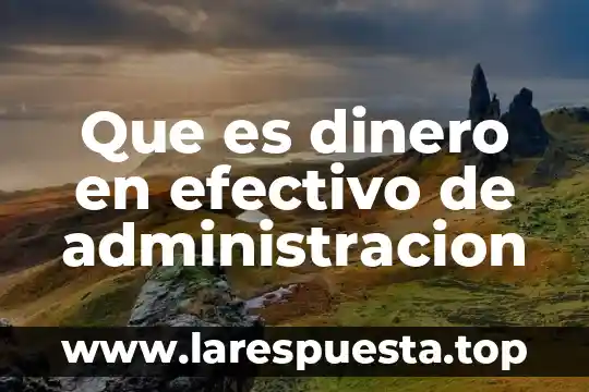 Que es dinero en efectivo de administracion