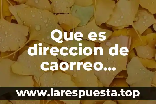 Que es direccion de caorreo electronico