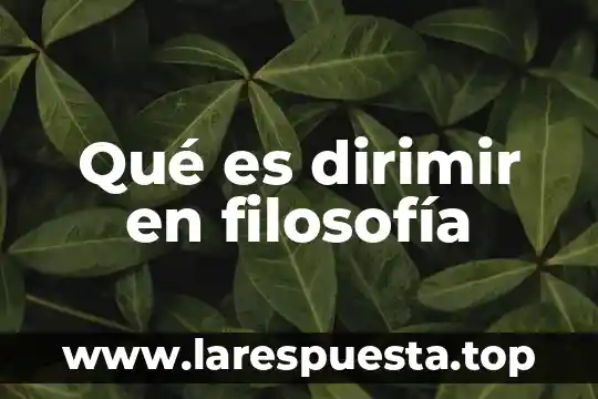 Qué es dirimir en filosofía