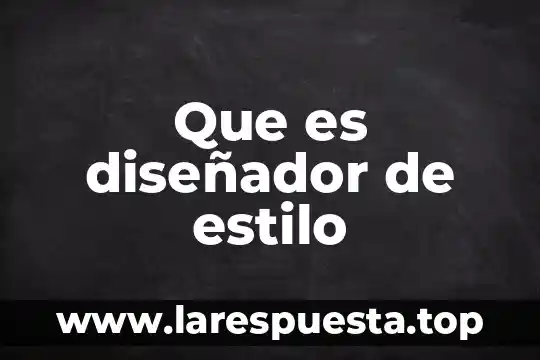 Que es diseñador de estilo