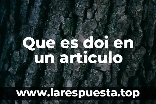 Que es un articulo y como se indican 4 Que es doi en un articulo