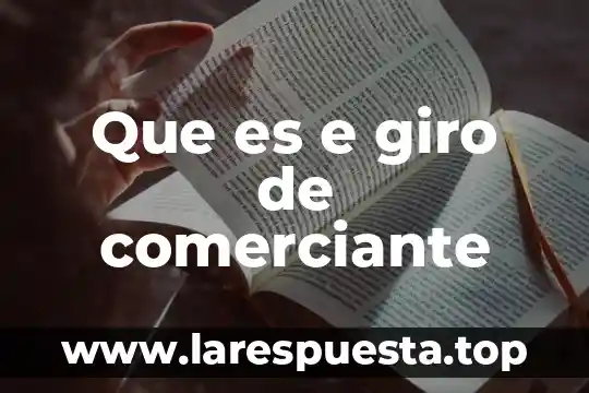 Que es e giro de comerciante