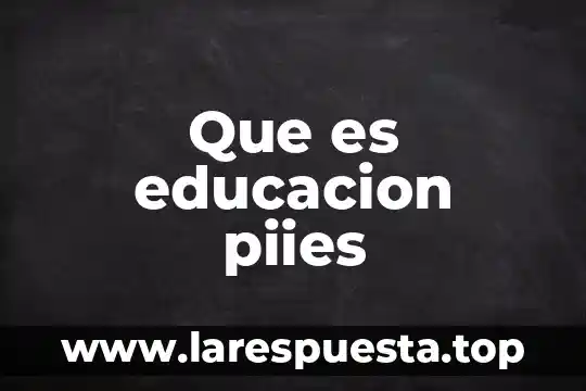 Que es educacion piies