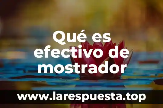 Qué es equivalente de efectivo 7 Qué es efectivo de mostrador