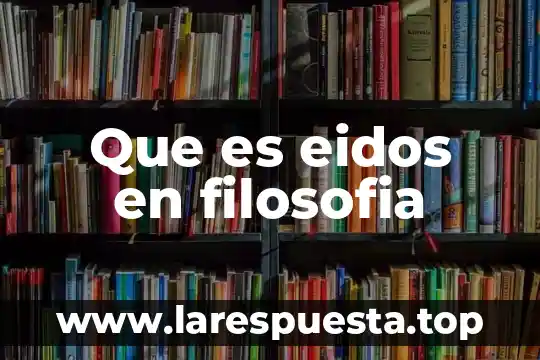 Que es eidos en filosofia
