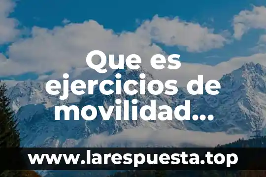 Que es la movilidad en electricidad 5 Que es ejercicios de movilidad activa libre