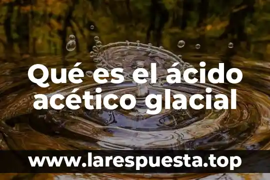 Que es un recurso turistico valorado 8 Qué es el ácido acético glacial